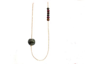 χειροποίητο κολιέ μακρύ μπέζ