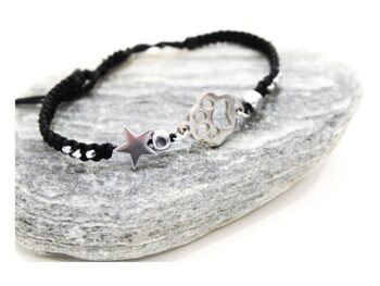 χειροποίητο βραχιόλι πατούσα αστεράκι ατσάλι