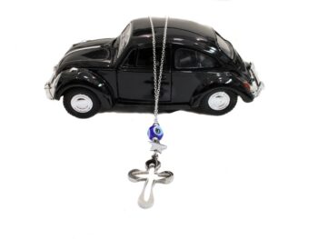 φυλαχτό αυτοκινήτου σταυρός αστέρι ατσάλι