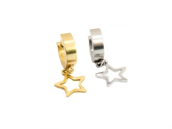 χειροποίητα σκουλαρίκια ατσάλι αστέρια