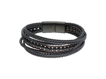 ανδρικό βραχιόλι λάβα δέρμα