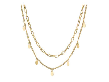 κολιέ ατσάλι επίχρυσο διπλό σταγόνες