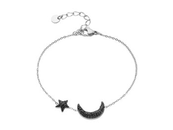 βραχιόλι ατσάλι φεγγάρι ασημί