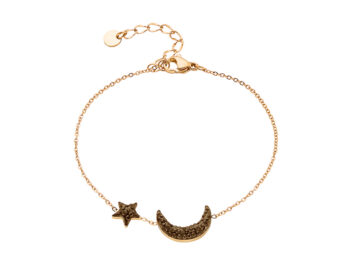 βραχιόλι ατσάλι επίχρυσο φεγγάρι