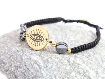 χειροποίητο βραχιόλι ατσάλι μάτι