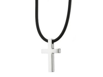 κολιέ σταυρός ατσάλι περαστός λεπτός