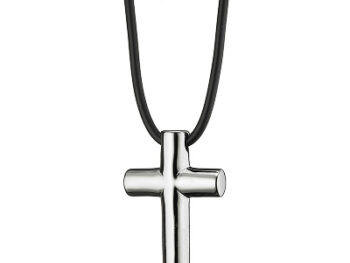 κολιέ σταυρός περαστός ατσάλι