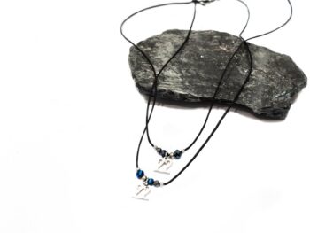 κολιέ ατσάλι γούρι 22 ασημί