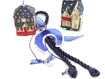 γούρι πέταλο σμάλτο μπλέ