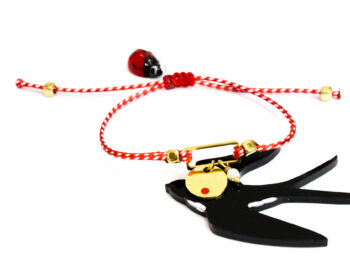 χειροποίητο βραχιόλι Μάρτης επίχρυσο