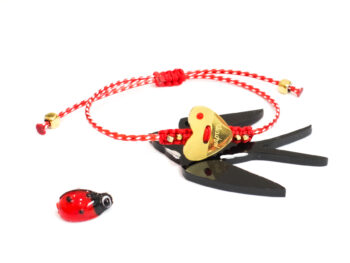 χειροποίητο βραχιόλι Μάρτης καρδιά ατσάλι