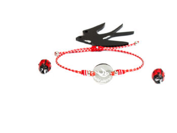 χειροποίητο βραχιόλι Μάρτης χελιδόνι ατσάλι