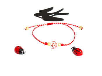 χειροποίητο βραχιόλι Μάρτης χάντρα λουλούδια