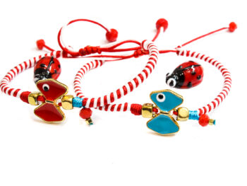 χειροποίητο βραχιόλι Μάρτης φιογκάκι