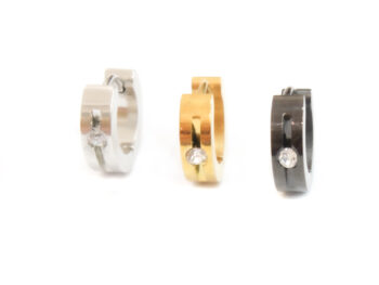 κρικάκια ατσάλι με ζιργκονάκι