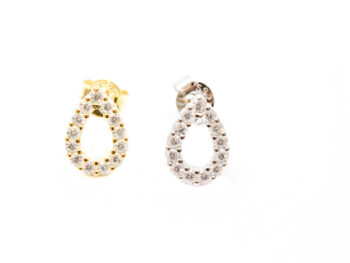 σκουλαρίκια ασημένια δάκρυ ζιργκόν