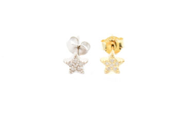 σκουλαρίκια ασημένια αστεράκια ζιργκόν