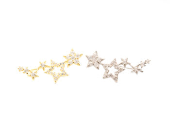 σκουλαρίκια ασημένια earline αστέρια ζιργκόν