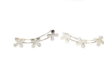 σκουλαρίκια earline ασημένια λουλούδια