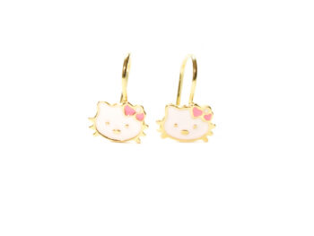 σκουλαρίκια ασημένια παιδικά hellokitty επίχρυσο γαντζάκι