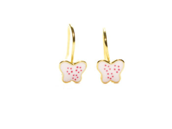 σκουλαρίκια ασημένια επιχρυσωμένα πεταλούδα γαντζάκι