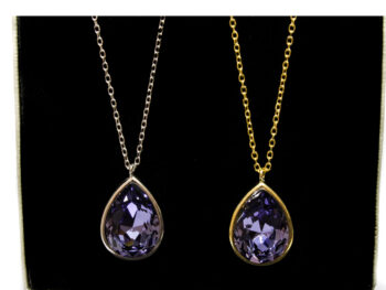 κολιέ ασημένιο κρύσταλλο μωβ