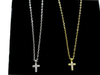 κολιέ ασημένιο μικρός σταυρός ζιργκόν