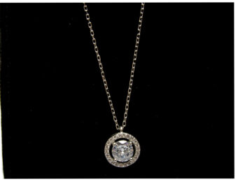 κολιέ ασημένιο ροζέτα ζιργκόν