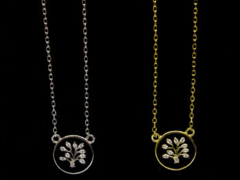 κολιέ ασημένιο δέντρο ζιργκόν σμάλτο