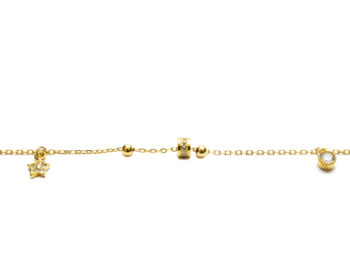 βραχιόλι ασημένιο επίχρυσο στοιχεία ζιργόν