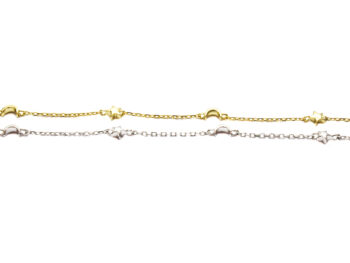 βραχιόλι ασημένιο φεγγάρι αστέρι