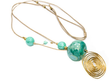 χειροποίητο κολιέ σπείρα επίχρυσο