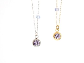 κολιέ ατσάλι ζιργκον μωβ